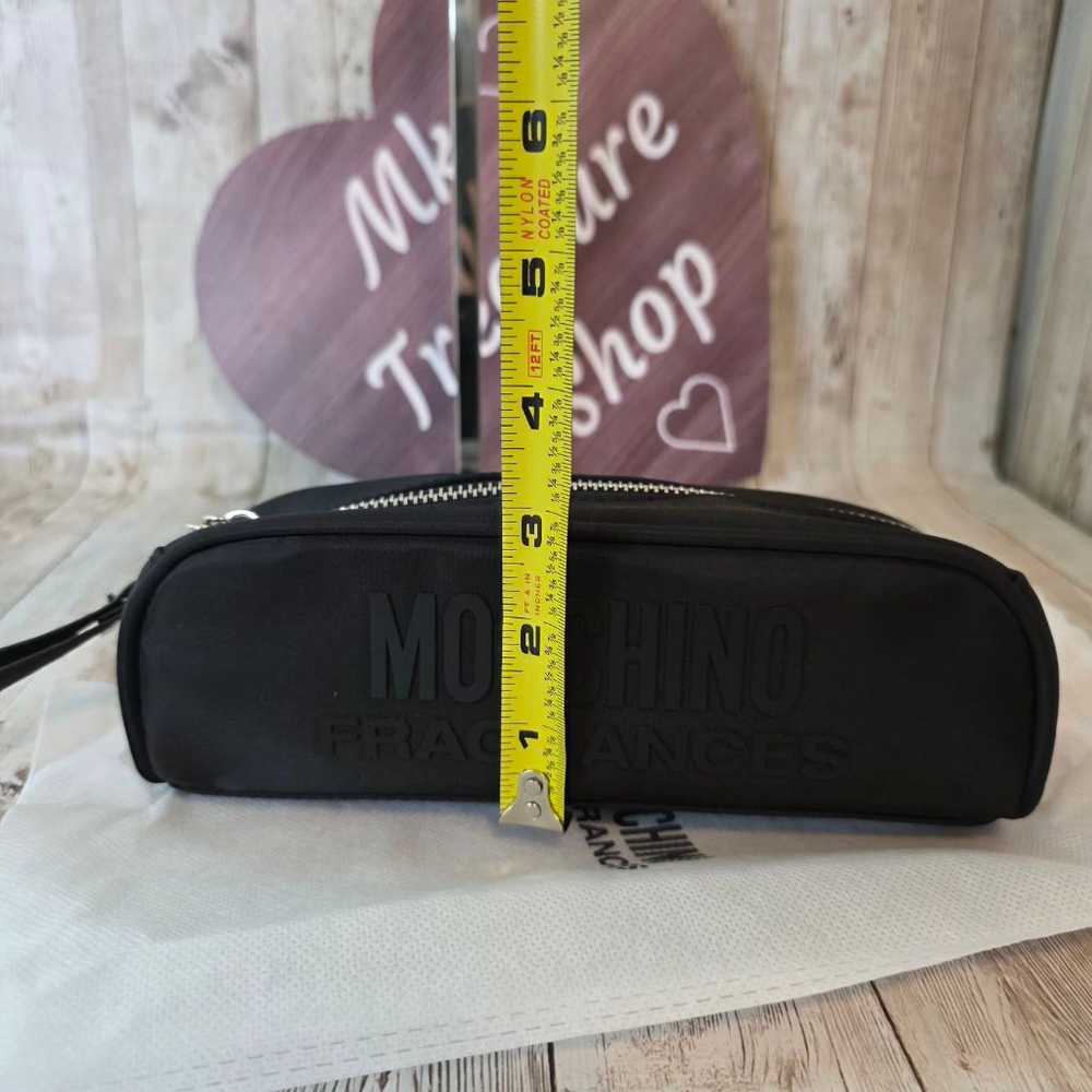 Moschino Black Cosmetic Bag/Pouch Unisex Silver Hardware - Picture 7 of 9